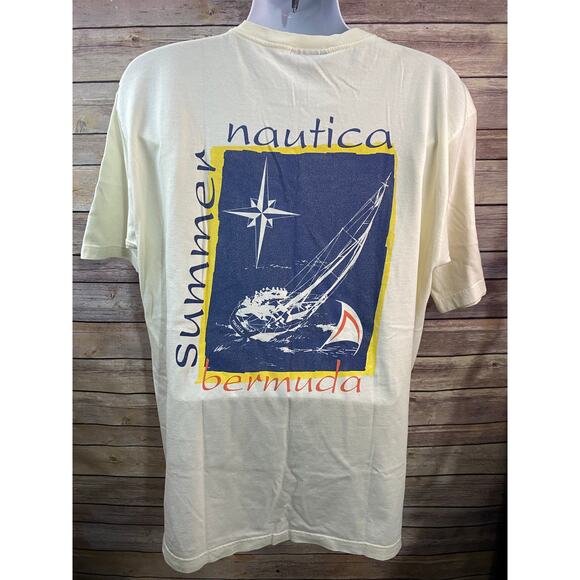 Vintage 90s Nautica Made in USA sailing shirt Size Large Bermuda - Picture 1 of 9